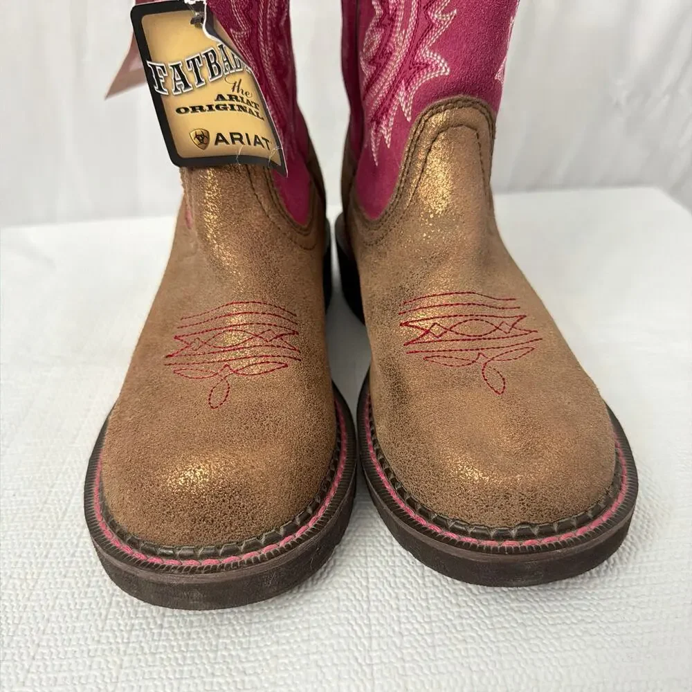 Ariat Fatbaby Boots Womens Size 6 B Gold Pink Heritage Western Cowboy Cowgirl - Picture 3 of 9